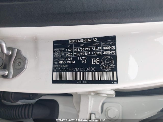 2021 Mercedes-benz Gla 250 4matic მანქანა იყიდება აუქციონზე, vin: W1N4N4HB2MJ238408, აუქციონის ნომერი: 12604075