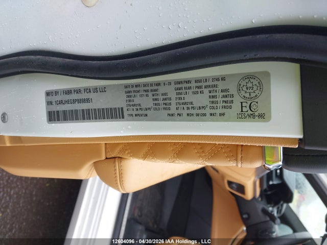 1C4RJHEG8P8898951 Jeep Grand Cherokee Summit/summit Reserve