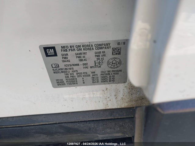 Продажа на аукционе авто 2018 Buick Encore Preferred, vin: KL4CJASB7JB674810, номер лота: 12597927