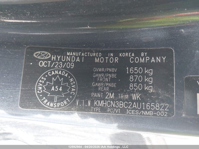Продаж на аукціоні авто 2010 Hyundai Accent, vin: KMHCN3BC2AU165822, номер лоту: 12592984