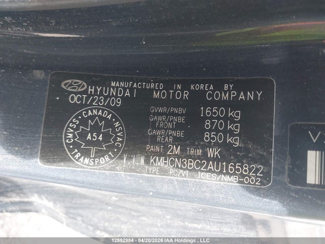 Продаж на аукціоні авто 2010 Hyundai Accent, vin: KMHCN3BC2AU165822, номер лоту: 12592984