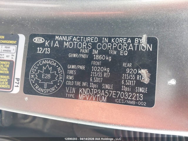 KNDJP3A57E7032213 KIA Soul Ex/ex+/ex+ Eco