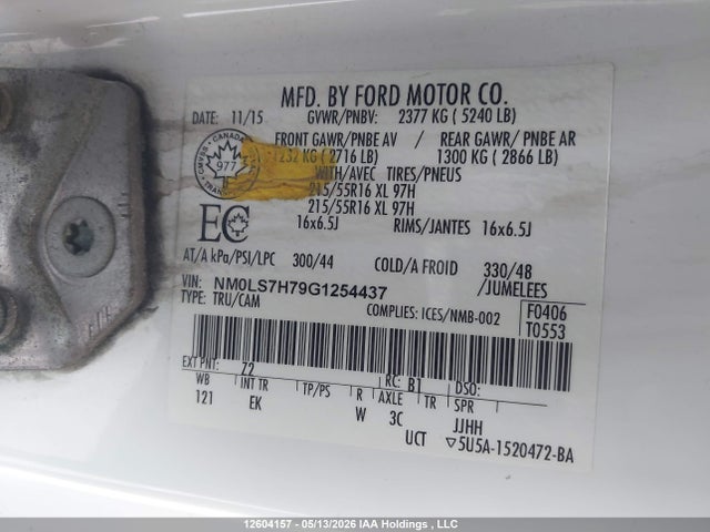 Aukcja sprzedaży 2016 Ford Transit Connect Xl, vin: NM0LS7H79G1254437, numer aukcji: 12604157