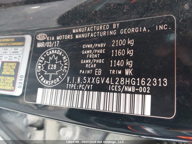 Aukcja sprzedaży 2017 Kia Optima Sxl Turbo, vin: 5XXGV4L28HG162313, numer aukcji: 12604169