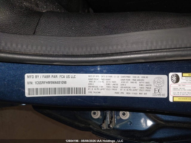 RAM 1500 Limited 2022 1C6SRFHM9NN481098 Image 9