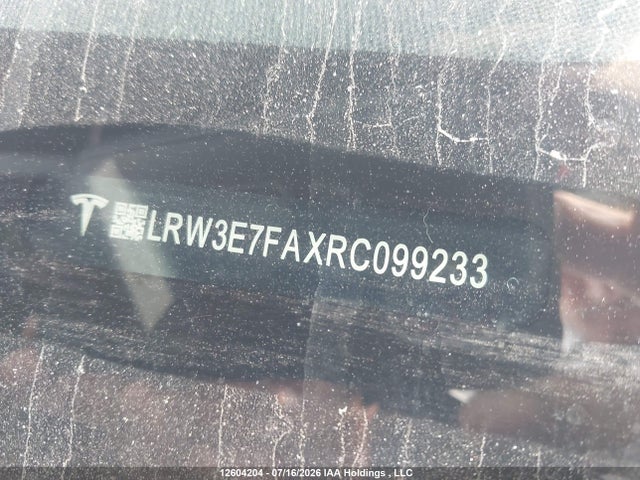 Продажа на аукционе авто 2024 Tesla Model 3, vin: LRW3E7FAXRC099233, номер лота: 12604204