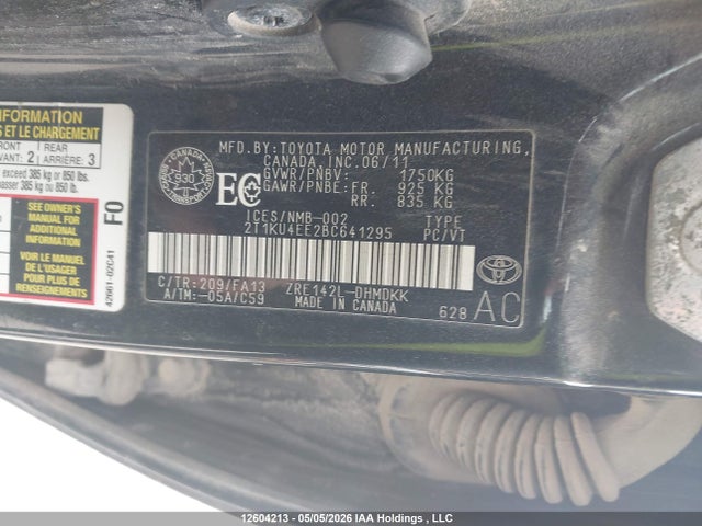 12604213 :رقم المزاد ، 2T1KU4EE2BC641295 vin ، 2011 Toyota Corolla Matrix مزاد بيع