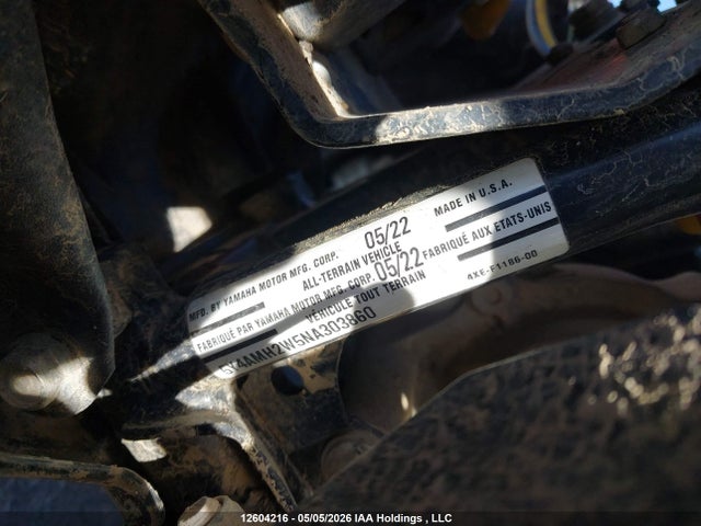 Aukcja sprzedaży 2022 Yamaha Yfm700, vin: 5Y4AMH2W5NA303860, numer aukcji: 12604216