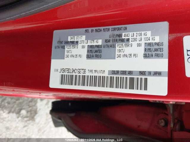 Продаж на аукціоні авто 2017 Mazda Cx-5 Grand Touring, vin: JM3KFBDL9H0192738, номер лоту: 12604262