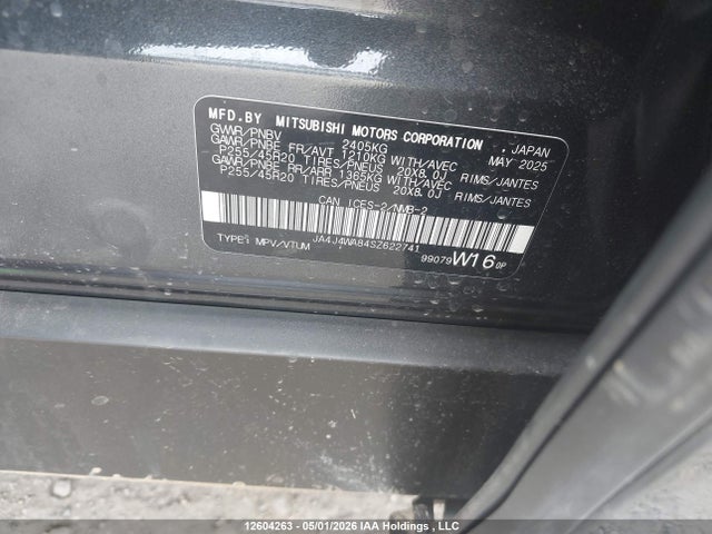 Aukcja sprzedaży 2025 Mitsubishi Outlander Gt Premium S-awc/gt S-awc, vin: JA4J4WA84SZ622741, numer aukcji: 12604263