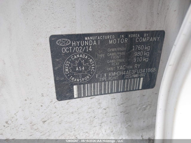 12604267 :رقم المزاد ، KMHDH4AE3FU341868 vin ، 2015 Hyundai Elantra Sport Appearance مزاد بيع