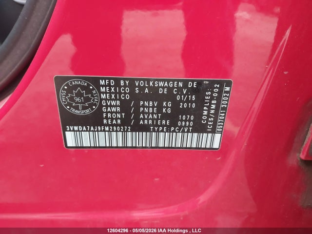 3VWDA7AJ9FM290272 Volkswagen JETTA TDI