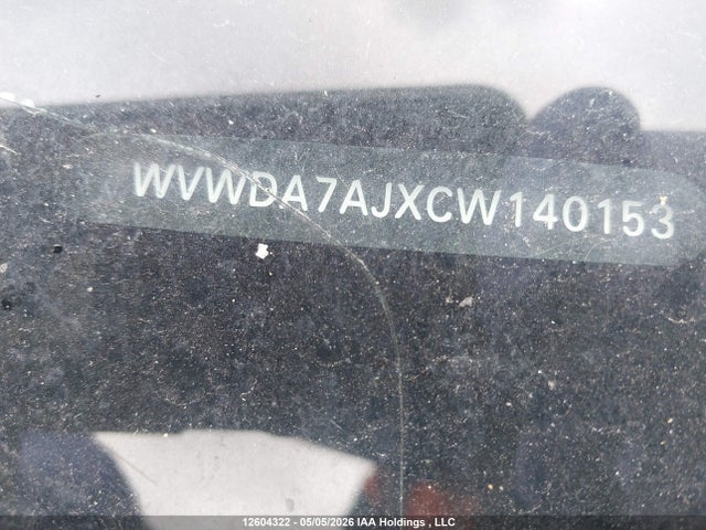 12604322 :رقم المزاد ، WVWDA7AJXCW140153 vin ، 2012 Volkswagen Golf مزاد بيع