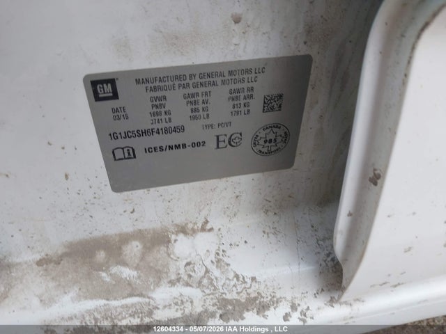 Chevrolet SONIC LT 2015 1G1JC5SH6F4180459 Image 9