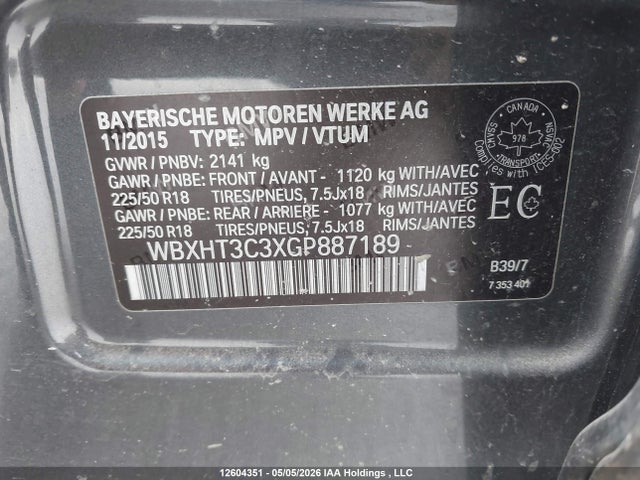 WBXHT3C3XGP887189 BMW X1 Xdrive28i