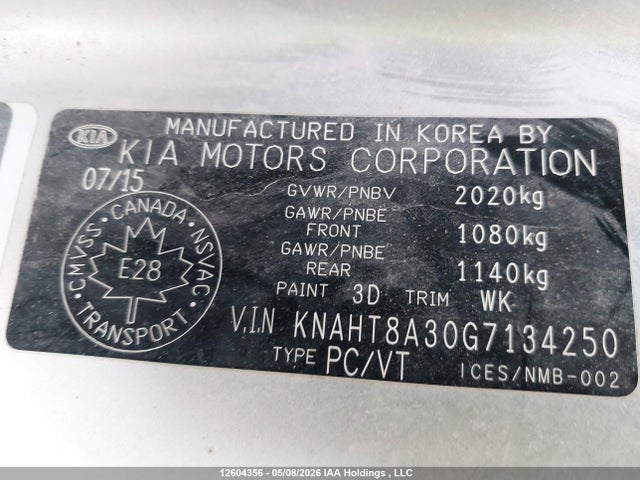 KIA Rondo 2016 KNAHT8A30G7134250 Image 9