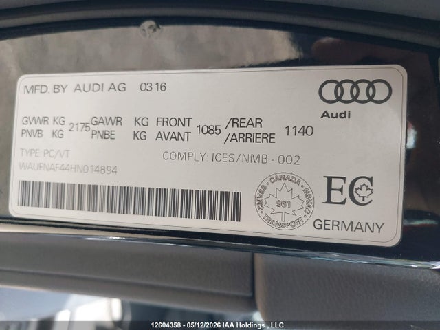 WAUFNAF44HN014894 Audi A4 2.0t Technik
