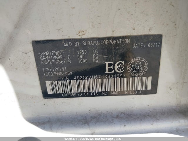 Aukcja sprzedaży 2018 Subaru Impreza Sport, vin: 4S3GKAH67J3601297, numer aukcji: 12604375