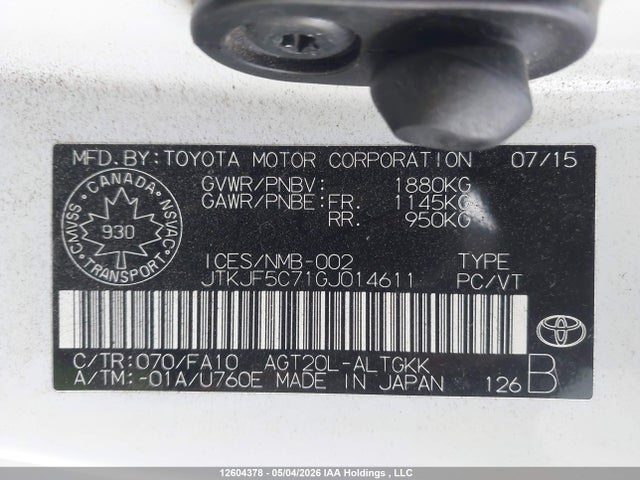 Scion TC 2016 JTKJF5C71GJ014611 Image 19