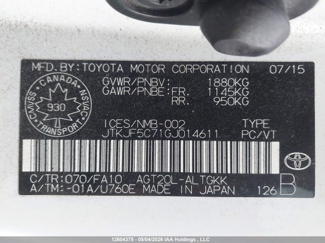 Scion TC 2016 JTKJF5C71GJ014611 Image 9