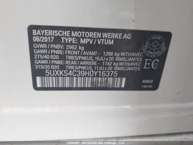 5UXKS4C39H0Y16375 BMW X5 3.5d
