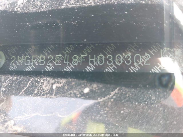 Aukcja sprzedaży 2015 Honda Civic Lx, vin: 2HGFB2E48FH030302, numer aukcji: 12604404