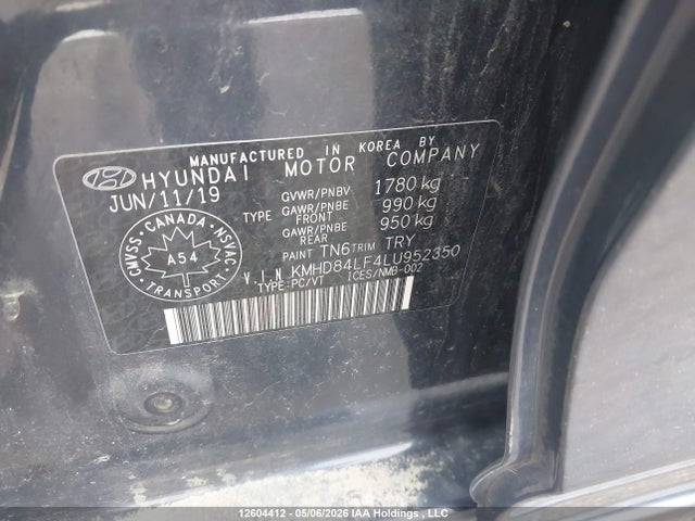 2020 Hyundai Elantra Sel/value/limited მანქანა იყიდება აუქციონზე, vin: KMHD84LF4LU952350, აუქციონის ნომერი: 12604412