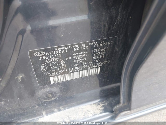 2020 Hyundai Elantra Sel/value/limited მანქანა იყიდება აუქციონზე, vin: KMHD84LF4LU952350, აუქციონის ნომერი: 12604412