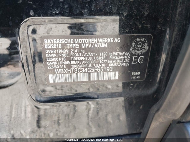 WBXHT3C34G5F65193 BMW X1 Xdrive28i