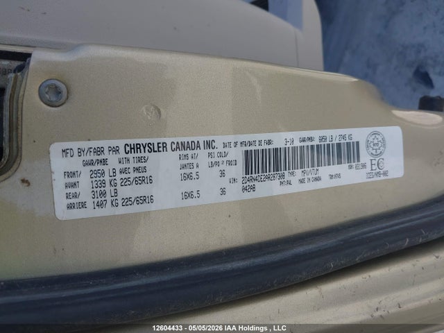 2010 Dodge Grand Caravan Se მანქანა იყიდება აუქციონზე, vin: 2D4RN4DE2AR287308, აუქციონის ნომერი: 12604433
