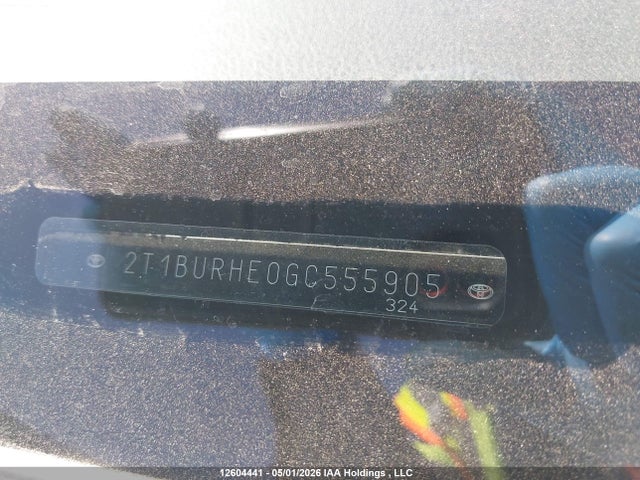 2016 Toyota Corolla S მანქანა იყიდება აუქციონზე, vin: 2T1BURHE0GC555905, აუქციონის ნომერი: 12604441
