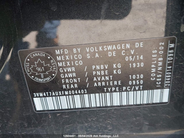 Продаж на аукціоні авто 2015 Volkswagen Gti, vin: 3VW4T7AUXFM004403, номер лоту: 12604451