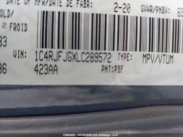 1C4RJFJGXLC289572 Jeep Grand Cherokee Summit