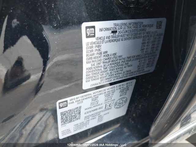 Продаж на аукціоні авто 2026 Chevrolet Silverado 1500, vin: 3GCUKCED3TG193852, номер лоту: 12604465
