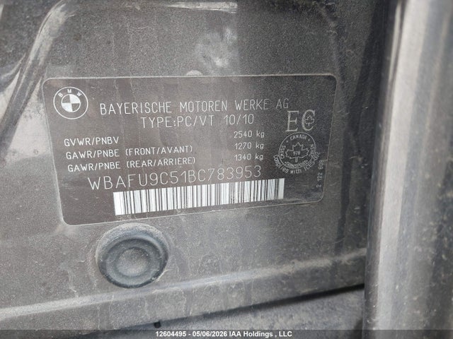 Aukcja sprzedaży 2011 Bmw 5 Series, vin: WBAFU9C51BC783953, numer aukcji: 12604495