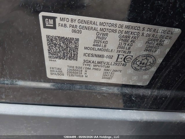 3GKALMEV3LL293749 GMC Terrain