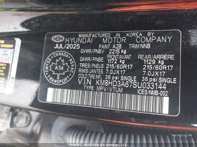 Продажа на аукционе авто 2025 Hyundai Kona Electric Preferred With Trend Package, vin: KM8HD3A67SU033144, номер лота: 12604502
