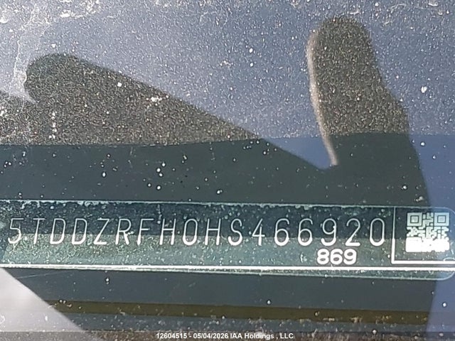 12604515 :رقم المزاد ، 5TDDZRFH0HS466920 vin ، 2017 Toyota Highlander Limited مزاد بيع