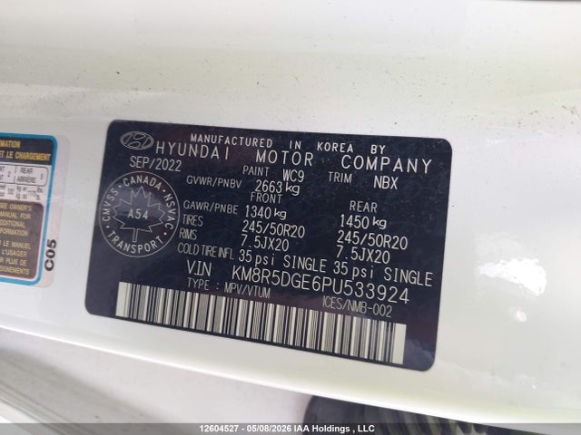 KM8R5DGE6PU533924 Hyundai Palisade