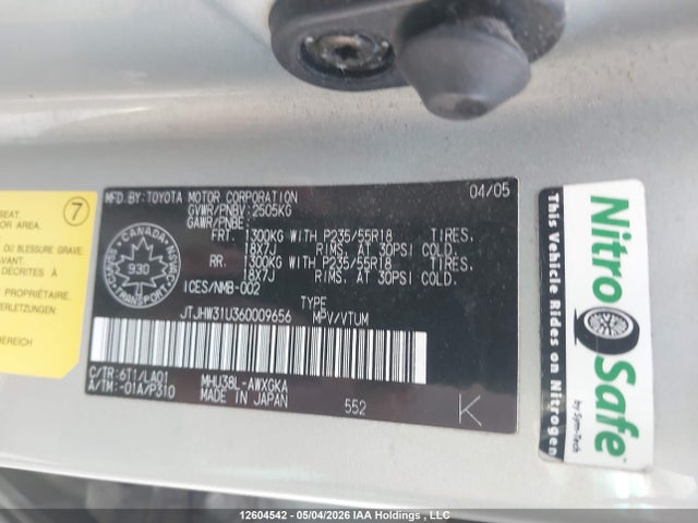 Aukcja sprzedaży 2006 Lexus Rx 400h, vin: JTJHW31U360009656, numer aukcji: 12604542