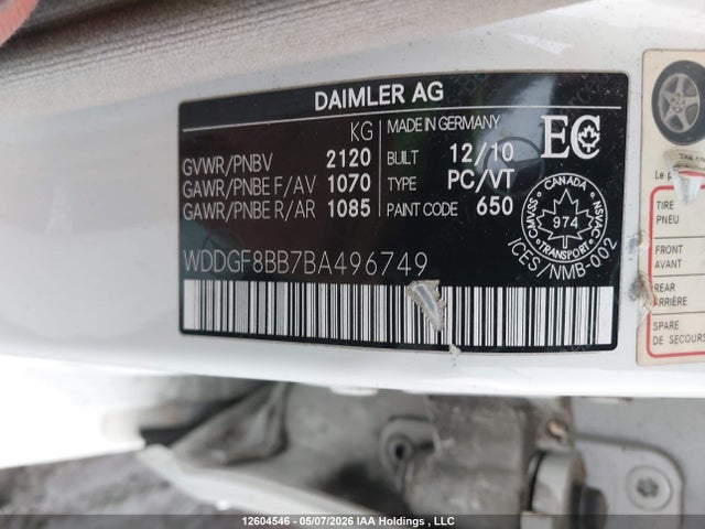 Aukcja sprzedaży 2011 Mercedes-benz C 300 4matic, vin: WDDGF8BB7BA496749, numer aukcji: 12604546