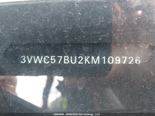 12604549 :رقم المزاد ، 3VWC57BU2KM109726 vin ، 2019 Volkswagen Jetta 1.4 Tsi Comfortline مزاد بيع