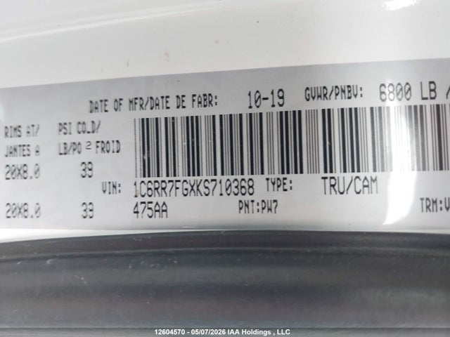 1C6RR7FGXKS710368 RAM 1500 Classic St