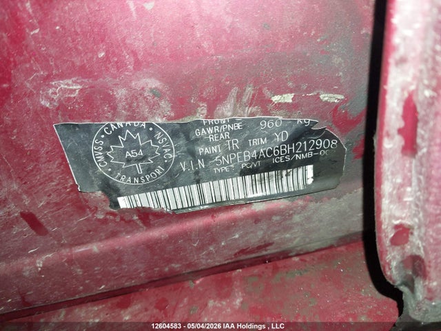 Продаж на аукціоні авто 2011 Hyundai Sonata Gls, vin: 5NPEB4AC6BH212908, номер лоту: 12604583