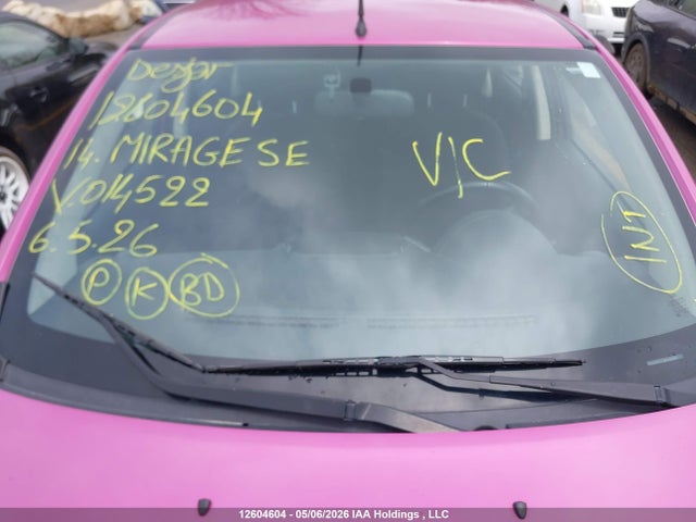 2014 Mitsubishi Mirage Se მანქანა იყიდება აუქციონზე, vin: ML32A4HJ2EH014522, აუქციონის ნომერი: 12604604