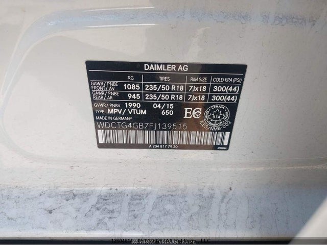 WDCTG4GB7FJ139515 Mercedes-Benz Gla 250 4matic