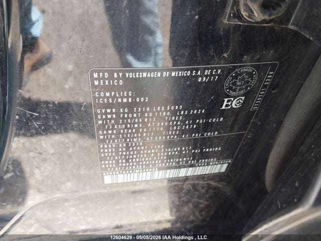 2018 Volkswagen Tiguan Trendline მანქანა იყიდება აუქციონზე, vin: 3VV0B7AX8JM045685, აუქციონის ნომერი: 12604629