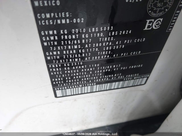 3VV0B7AX9LM113608 Volkswagen Tiguan Trendline