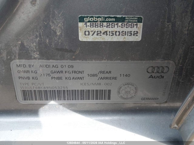 Продажа на аукционе авто 2009 Audi A4, vin: WAULF68K89N053255, номер лота: 12604644