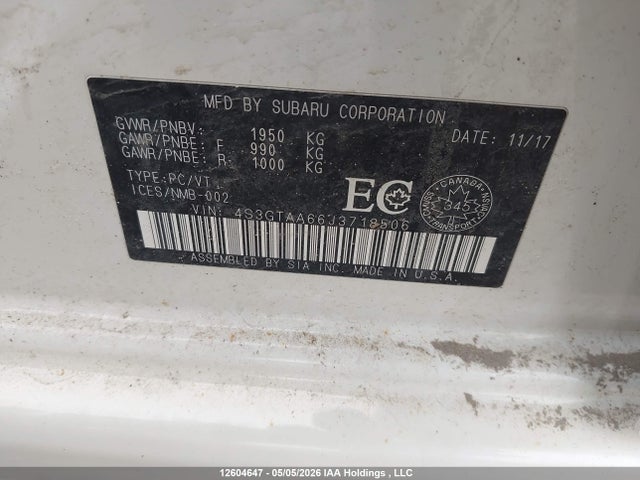 4S3GTAA66J3718506 Subaru Impreza Convenience